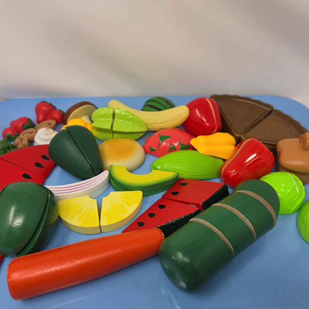 Play Food Lot Miscellaneous Pieces Wood Plastic